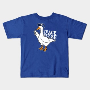 Peace Geese Silly Goose with Hat Kids T-Shirt